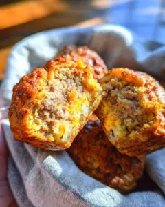 Sausage Egg and Cheese Breakfast Muffins with Grits