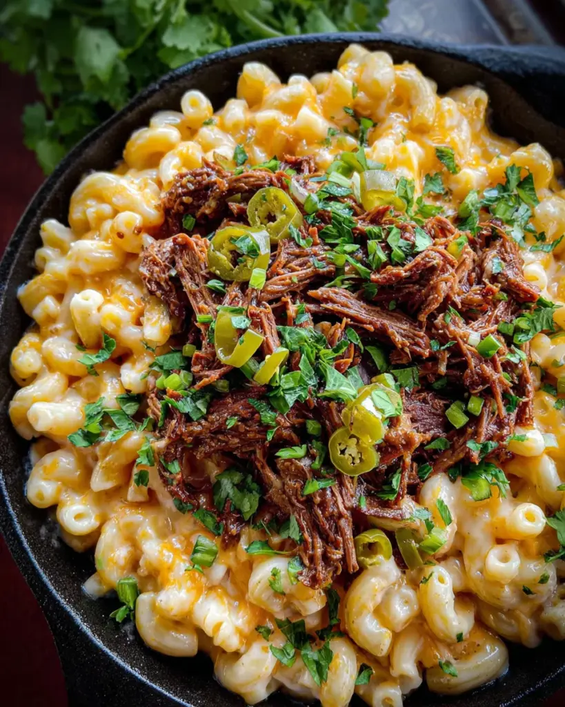 Shredded Beef Macaroni and Cheese
