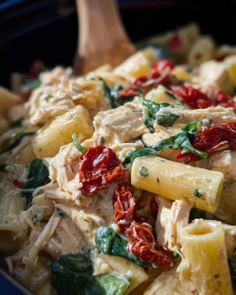 Slow Cooker Tuscan Chicken Pasta