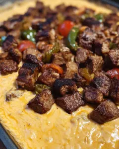 Smoked Queso with Steak Bites