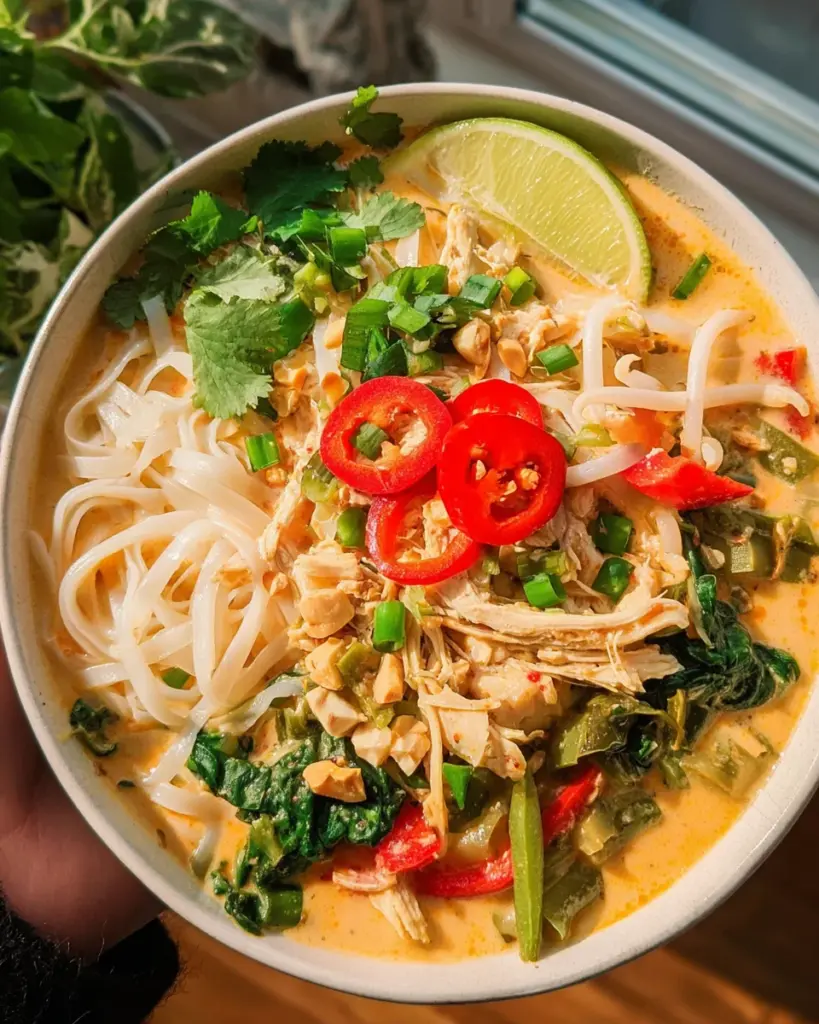 Thai Curry Chicken Soup with Coconut Milk