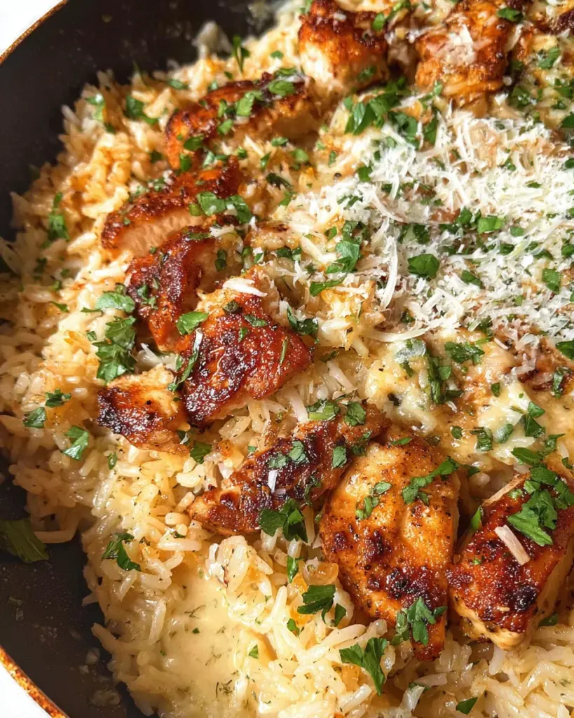 One-Pan Garlic Parmesan Chicken and Rice