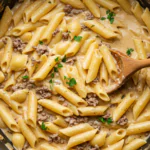 One-Pot Creamy Beef and Garlic Butter Pasta