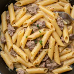 High Protein Creamy Beef Pasta