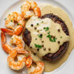 Surf and Turf with Creamy Garlic Sauce