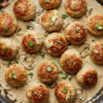 Creamy Mushroom Chicken Meatballs
