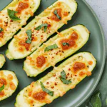 Gourmet Garlic Zucchini Steaks with Cheese