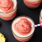 Pineapple Strawberry Swirled Slushies