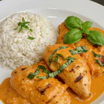 Basil Chicken with Coconut Curry Sauce