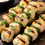 Grilled Ranch Garlic Parmesan Chicken Skewers