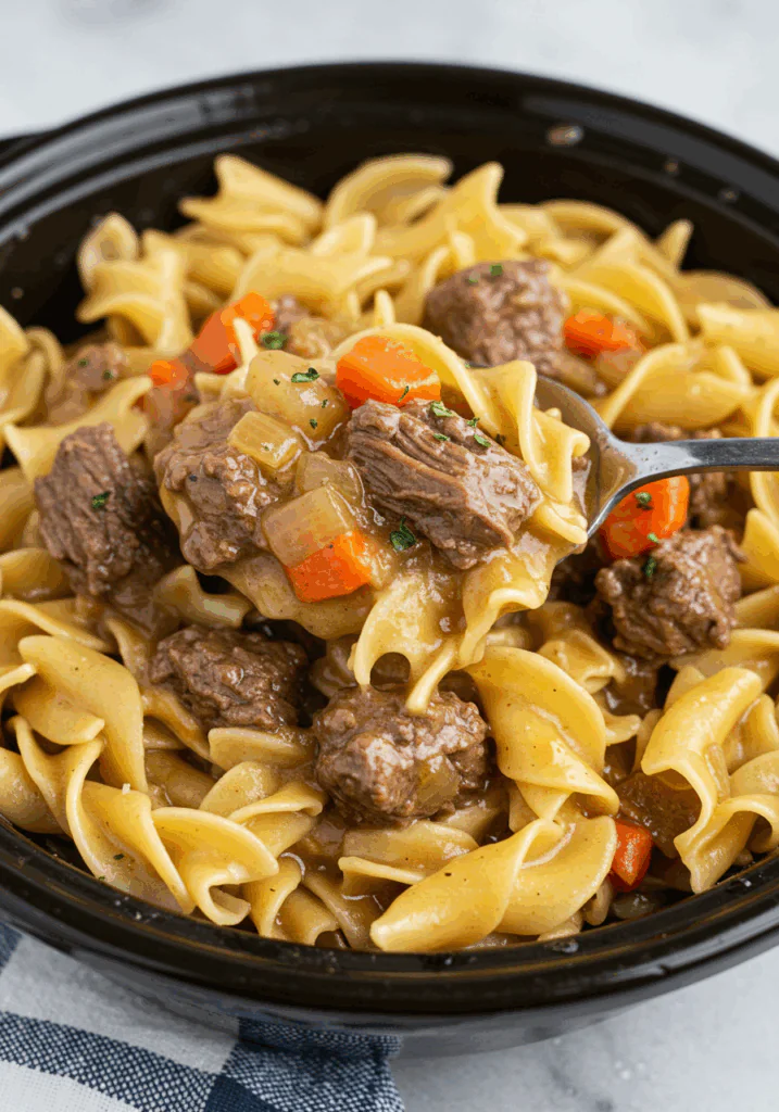 Slow Cooker Beef and Noodles