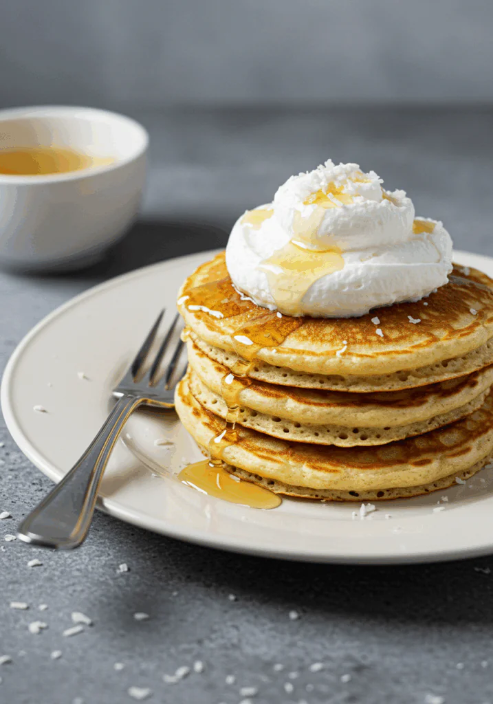 Sweet Coconut Cream Pancakes