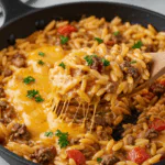 One-Pot Cheeseburger Orzo Skillet