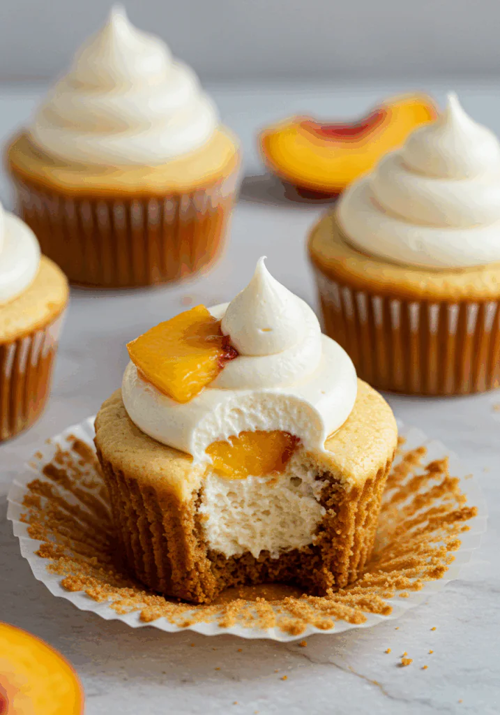 Peach & Honey Cheesecake Cupcakes