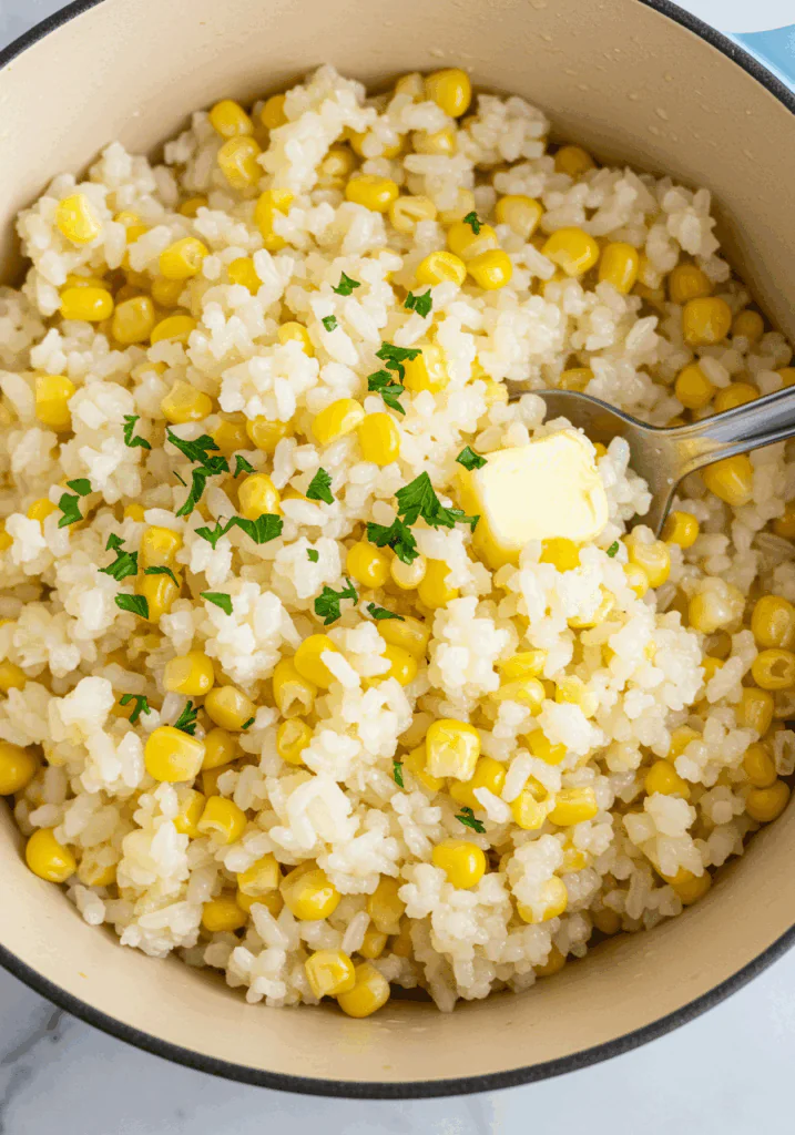 Hot buttered corn rice