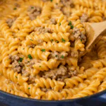 Beef and Rotini in Garlic Parmesan Sauce