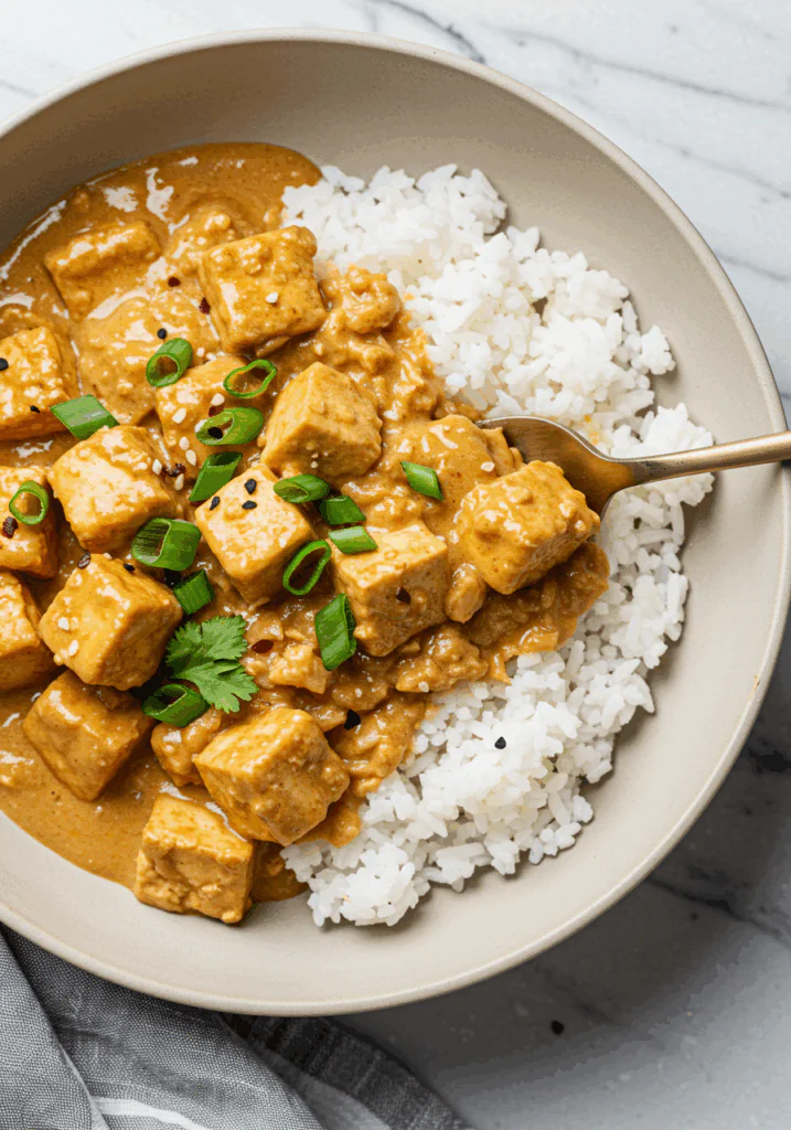 Peanut Tofu with Coconut Rice
