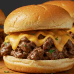 Slow Cooker Beef & Cheddar Sandwiches