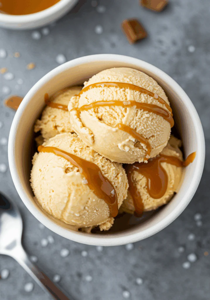 High Protein Salted Caramel Cottage Cheese Ice Cream