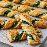 Spinach and Feta Puff Pastry Twists