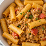 Creamy Rotel Pasta with Ground Beef