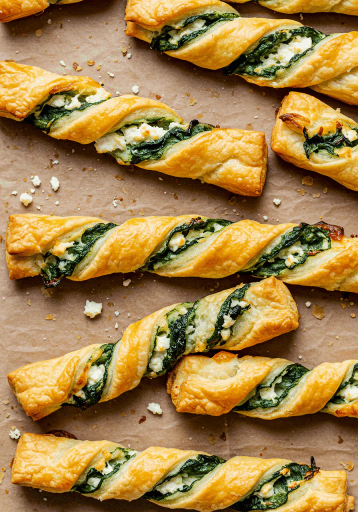 Spinach and Feta Puff Pastry Twists
