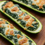 Vegetarian Spinach and Ricotta Zucchini Boats