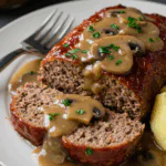 Meatloaf with Mushroom Gravy