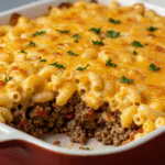 Mac and Cheese Meatloaf Casserole