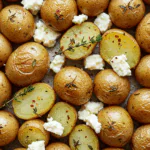 Roasted Potatoes with Baked Feta and Garlic