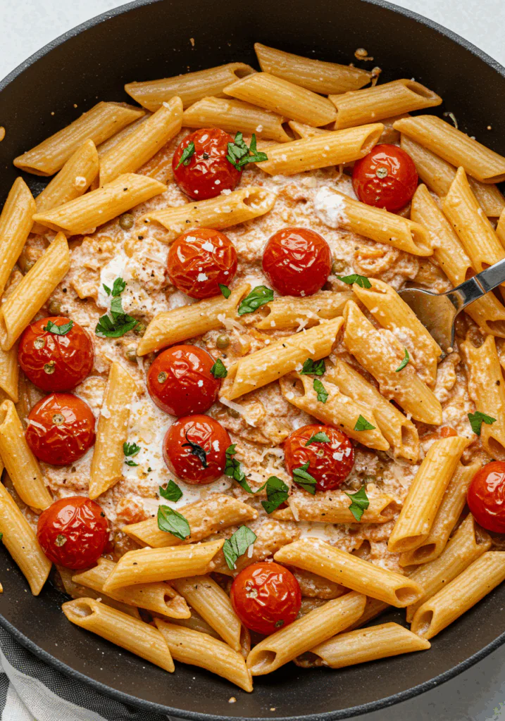 Roasted Tomato and Garlic Ricotta Pasta