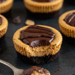 Mini Chocolate and Peanut Butter Cheesecakes